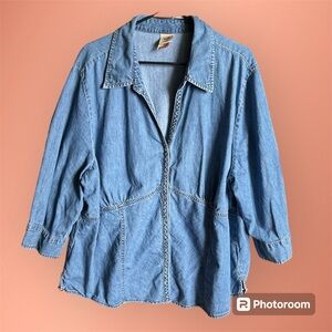 Faded Glory 26W/28W Denim Blouse